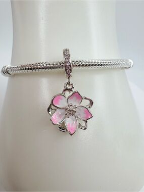 Pandora Sterling Silver Cherry Blossom Dangle Charm
